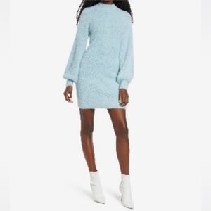 Bardot balloon sleeve sweater dress